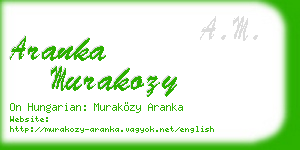 aranka murakozy business card